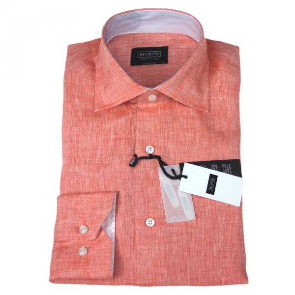 CAMISA MIRTO NARANJA LINO