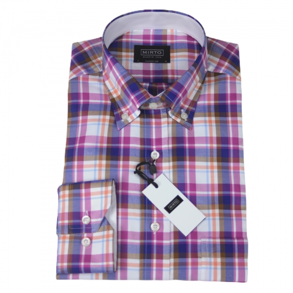 Camisa Mirto cuadros lilas