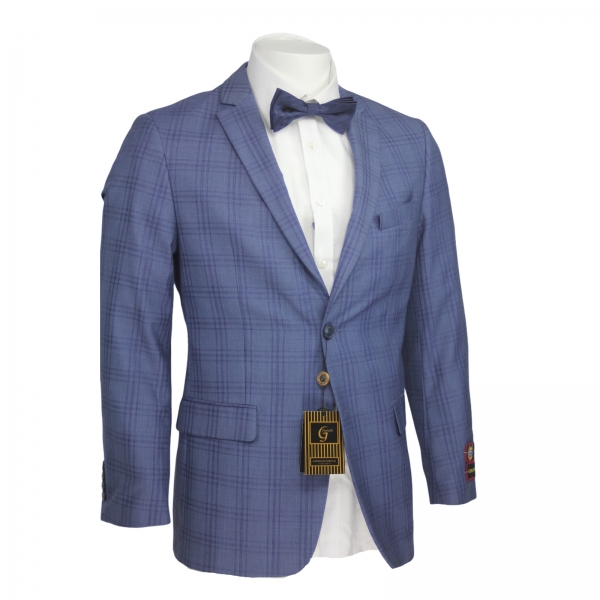 TRAJE GIORG CUADROS INDIGO