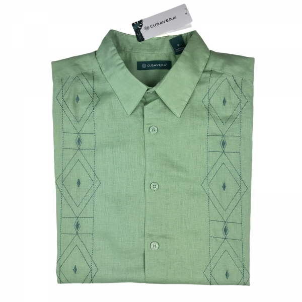 Guayabera Manga Corta Verde Agua