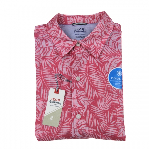 CAMISA MC  ROJA  HOJAS