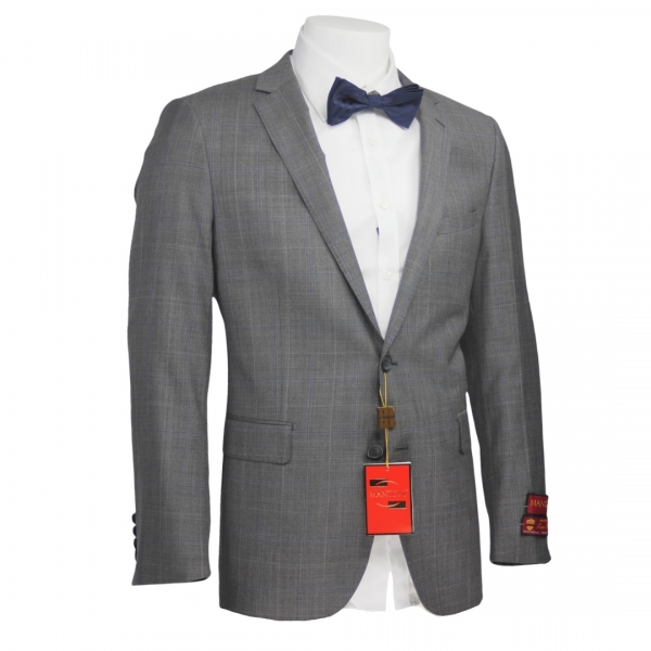 TRAJE MANT CUADROS GRIS 44