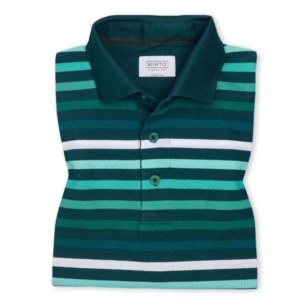 CAMISA POLO SHIRT VERDE RAYAS