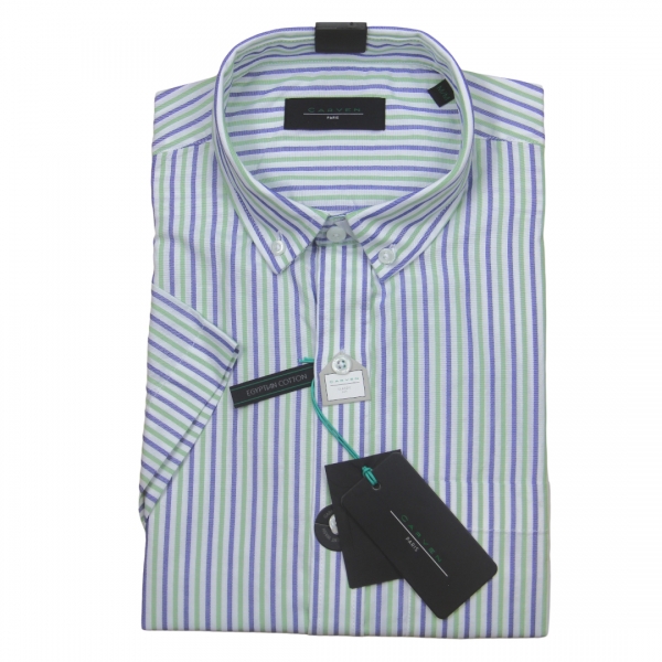 CAMISA MANGA CORTA RAYAS VERDES