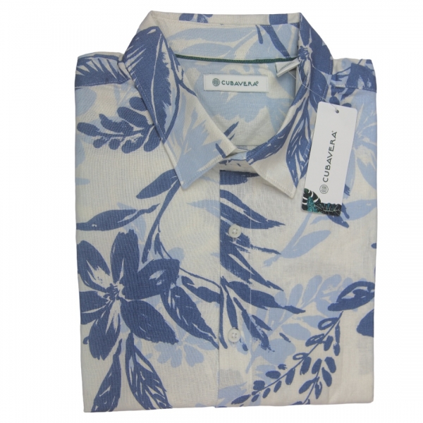 CAMISA HOJAS CELESTE