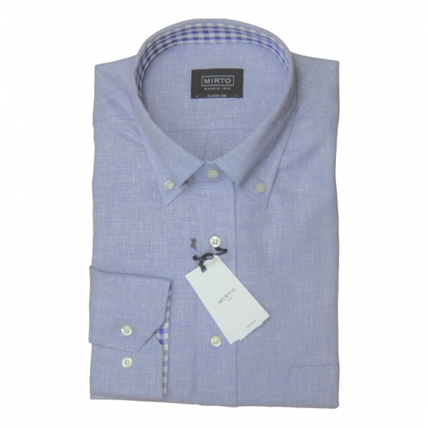 CAMISA MANGA LARGA AZUL LISA